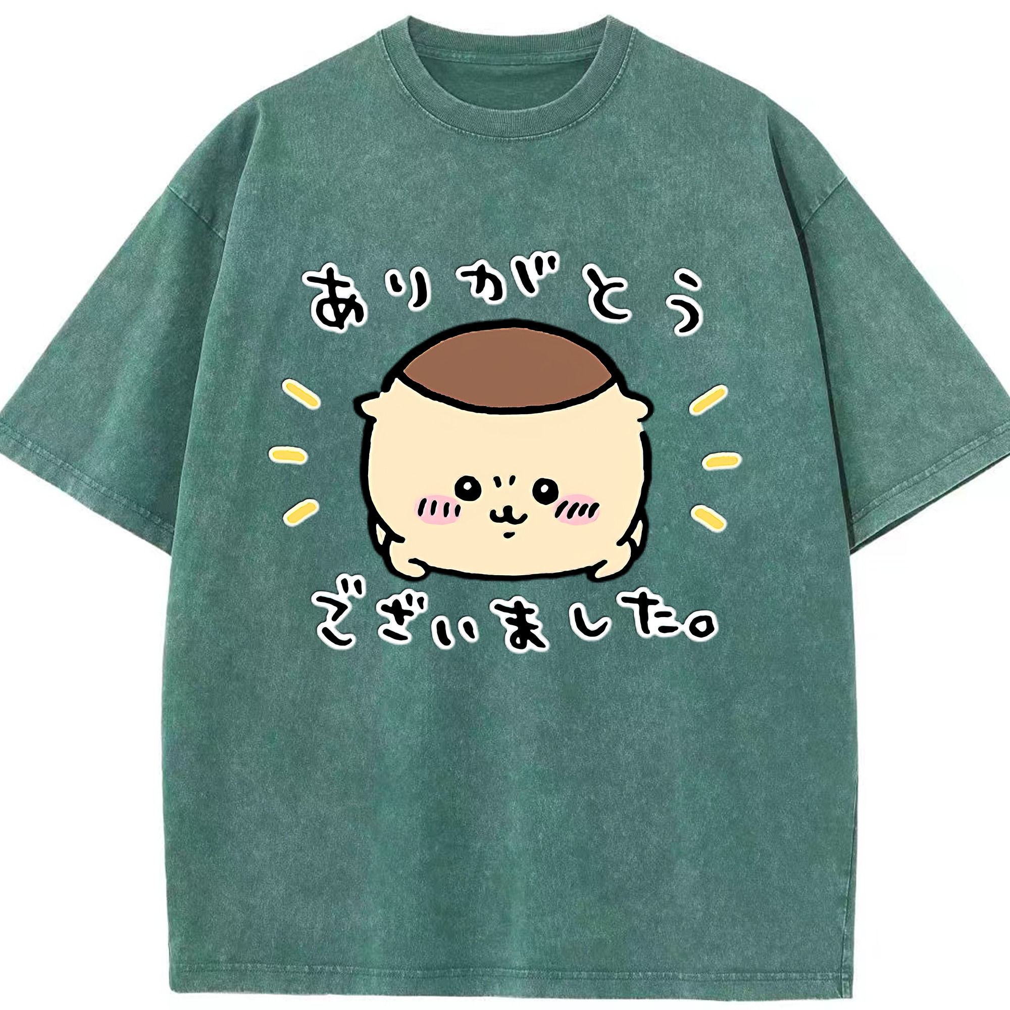 （画像用） ちいかわ くりまんじゅう Chii-kawa kuri manjū 綿100% ヴィンテージ風 半袖Tシャツ（フロントプリント）